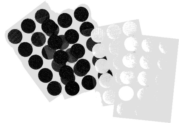 Folia Klettpunkte, 20mm, 30 Stück, schwarz & weiß sortiert