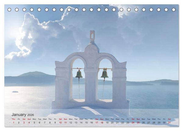 Produktbild: Whispers of Santorini (Desk Calendar 2026 DIN A5 landscape), CALVENDO 12 Month DeskCalendar