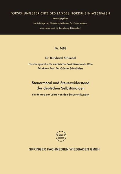 Produktbild: Steuermoral und Steuerwiderstand der deutschen Selbst&auml;ndigen