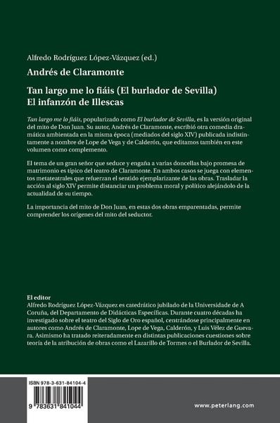 Produktbild: Andr&eacute;s de Claramonte Tan largo me lo fi&aacute;is (El burlador de Sevilla) El infanz&oacute;n de Illescas