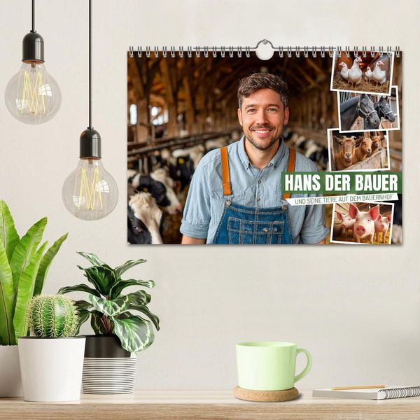 Produktbild: Hans der Bauer und seine Tiere auf dem Bauernhof (Wandkalender 2026 DIN A4 quer), CALVENDO Monatskalender