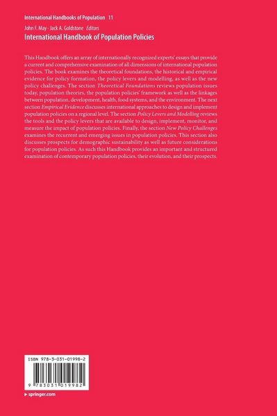 Produktbild: International Handbook of Population Policies