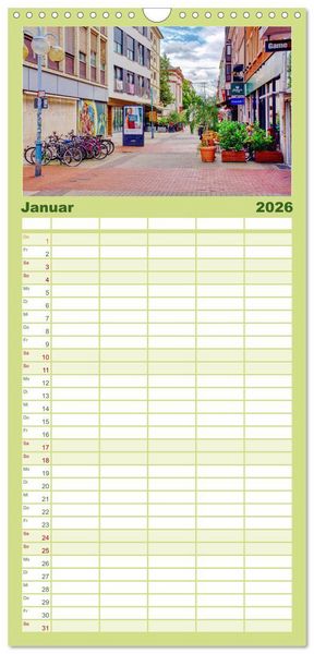 Produktbild: Familienplaner 2026 - Mannheim - Die Stadt im Quadrat mit 5 Spalten (Wandkalender, 21 x 45 cm) CALVENDO