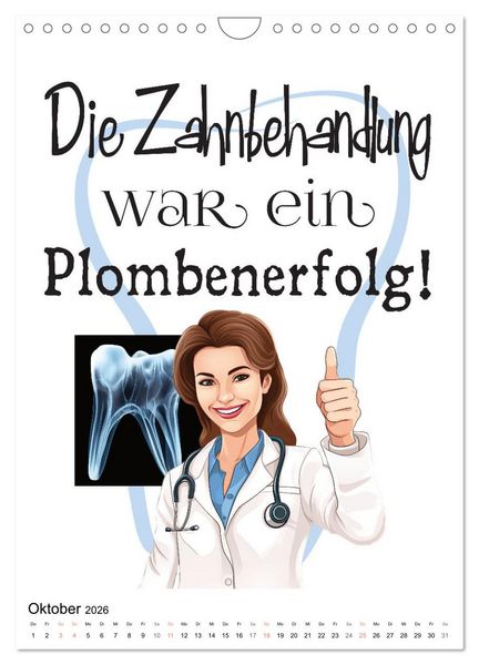 Produktbild: Zahnarztspr&uuml;che (Wandkalender 2026 DIN A4 hoch), CALVENDO Monatskalender