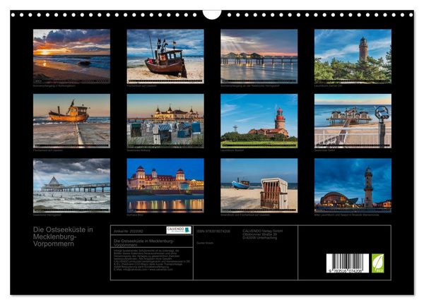 Produktbild: Die Ostseek&uuml;ste in Mecklenburg-Vorpommern (Wandkalender 2026 DIN A3 quer), CALVENDO Monatskalender