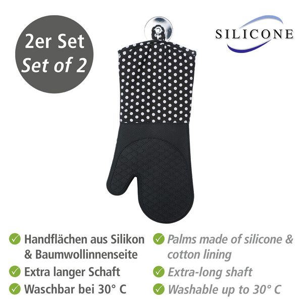 Produktbild: Topfhandschuhe Silikon Schwarz, 1 Paar