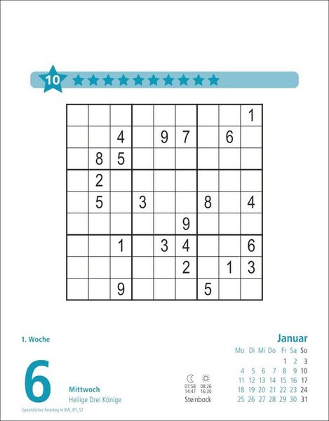 Produktbild: Stefan Heine Sudoku schwierig bis extrem Tagesabrei&szlig;kalender 2027