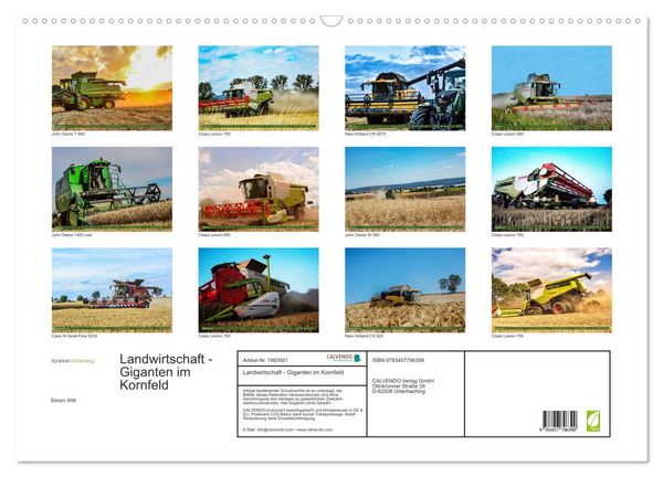Produktbild: Landwirtschaft - Giganten im Kornfeld (Wandkalender 2026 DIN A2 quer), CALVENDO Monatskalender