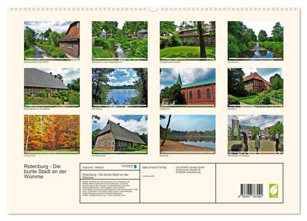 Produktbild: Rotenburg - Die bunte Stadt an der W&uuml;mme (hochwertiger Premium Wandkalender 2026 DIN A2 quer), Kunstdruck in Hochglanz
