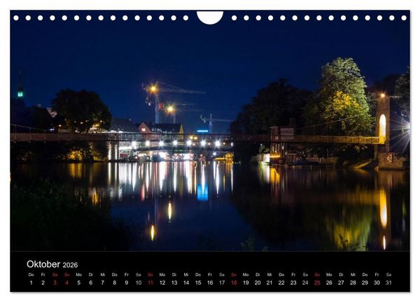 Produktbild: Nachts in Kassel (Wandkalender 2026 DIN A4 quer), CALVENDO Monatskalender