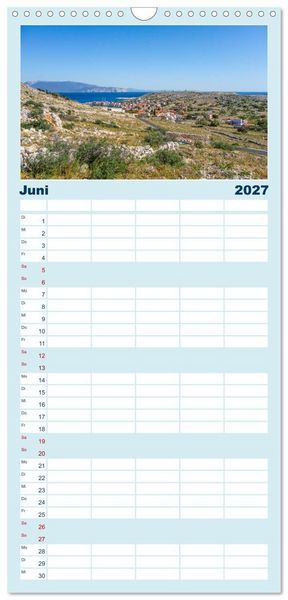 Produktbild: Familienplaner 2027 - Insel Chalki mit 5 Spalten (Wandkalender, 21 x 45 cm) CALVENDO
