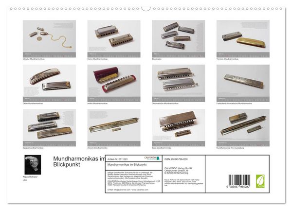 Produktbild: Mundharmonikas im Blickpunkt (hochwertiger Premium Wandkalender 2026 DIN A2 quer), Kunstdruck in Hochglanz