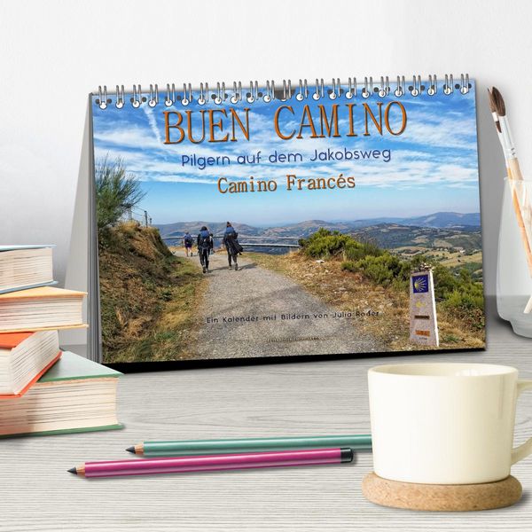 Produktbild: Buen Camino - pilgern auf dem Jakobsweg - Camino Franc&eacute;s (Tischkalender 2026 DIN A5 quer), CALVENDO Monatskalender