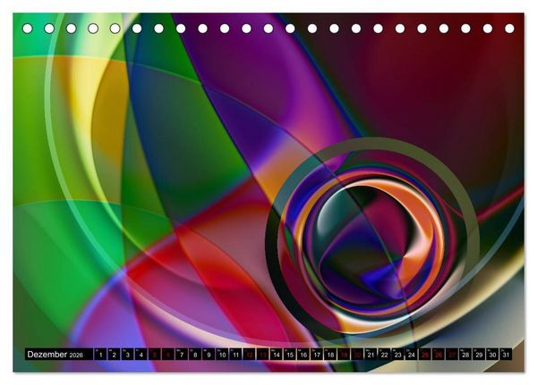 Produktbild: Lineare Strahlkraft - Wellen, Digitale Kunst (Tischkalender 2026 DIN A5 quer), CALVENDO Monatskalender