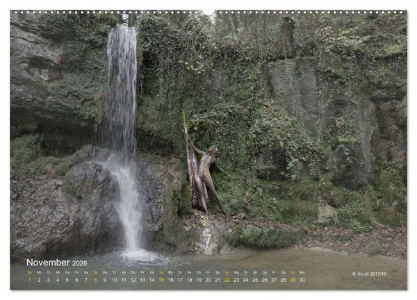 Produktbild: BODYPAINTING AM WASSERFALL VON LINN (Wandkalender 2026 DIN A2 quer), CALVENDO Monatskalender