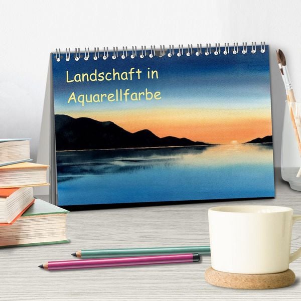 Produktbild: Landschaft in Aquarellfarbe (Tischkalender 2026 DIN A5 quer), CALVENDO Monatskalender