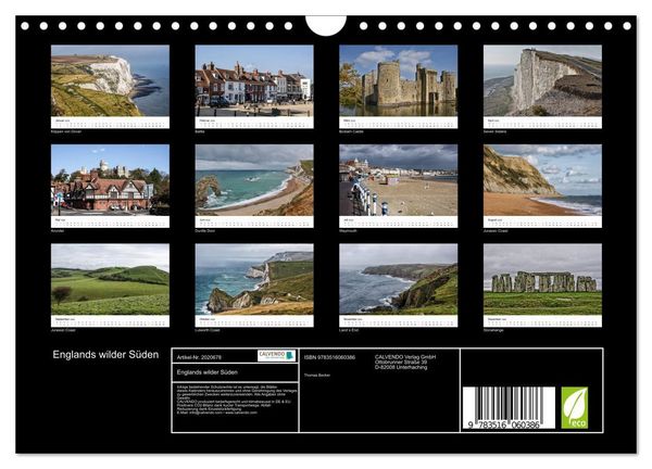 Produktbild: Englands wilder S&uuml;den (Wandkalender 2026 DIN A4 quer), CALVENDO Monatskalender