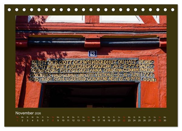 Produktbild: Fachwerk in Nordhessen (Tischkalender 2026 DIN A5 quer), CALVENDO Monatskalender