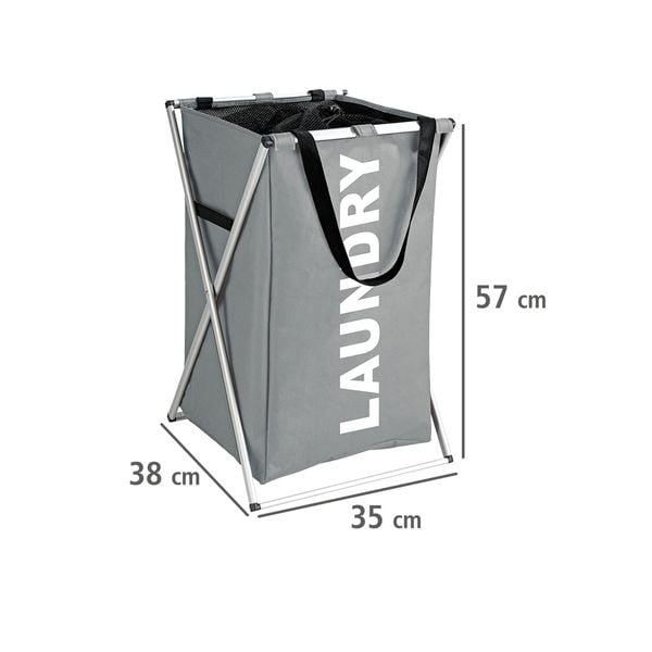 Wäschesammler Uno Grau, Fassungsvermögen: 52 Liter