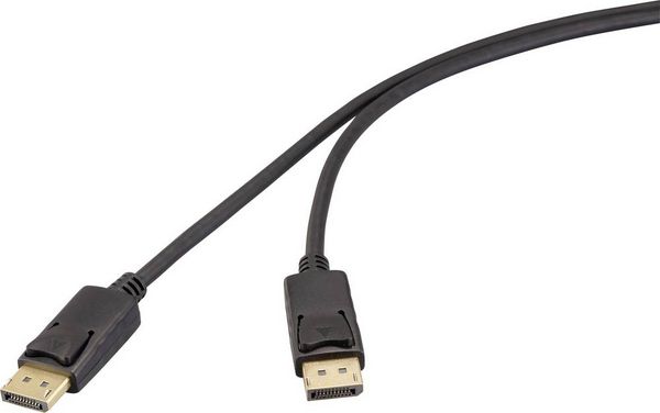Renkforce DisplayPort Anschlusskabel DisplayPort Stecker, DisplayPort Stecker 2.00 m Schwarz RF-6830474 4K UHD DisplayPort-Kabel