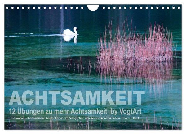 Produktbild: Achtsamkeit, 12 &Uuml;bungen zu mehr Achtsamkeit. (Wandkalender 2026 DIN A4 quer), CALVENDO Monatskalender