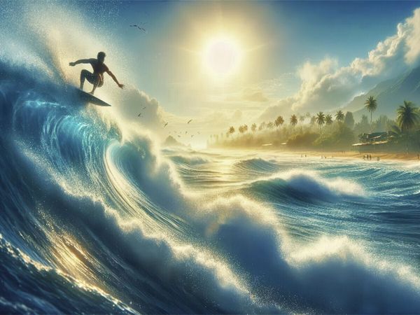 Produktbild: CALVENDO Puzzle Manchmal ist es besser, einfach mit den Wellen zu schwimmen, als gegen sie anzuk&auml;mpfen. | 1000 Teile Lege-Gr&ouml;&szlig;e 64x48cm Foto-Puzzle f&uuml;