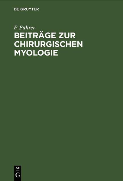 Produktbild: Beitr&auml;ge zur chirurgischen Myologie