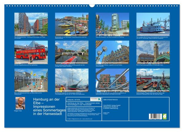 Produktbild: Hamburg an der Elbe &ndash; Impressionen eines Sommertages in der Hansestadt (Wandkalender 2026 DIN A2 quer), CALVENDO Monatskalender