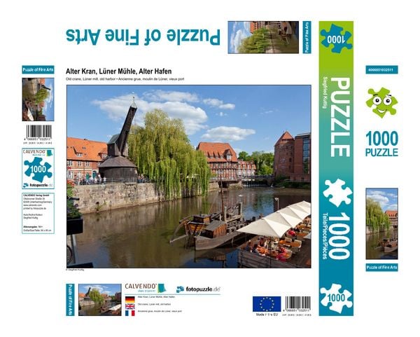 Produktbild: CALVENDO Puzzle Alter Kran, L&uuml;ner M&uuml;hle, Alter Hafen | 1000 Teile Lege-Gr&ouml;&szlig;e 64x48cm Foto-Puzzle f&uuml;r gl&uuml;ckliche Stunden