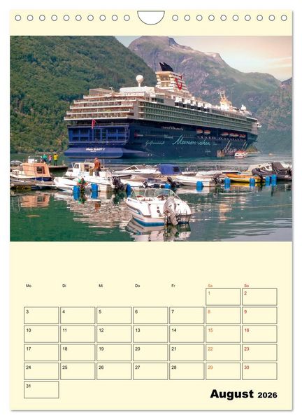 Produktbild: Kreuzfahrtschiffe - die Welt ist dein Ziel (Wandkalender 2026 DIN A4 hoch), CALVENDO Monatskalender