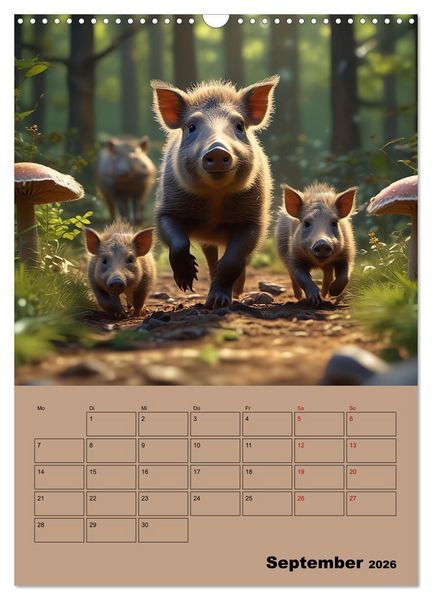 Produktbild: Tierkinder im Zauberwald (Wandkalender 2026 DIN A3 hoch), CALVENDO Monatskalender