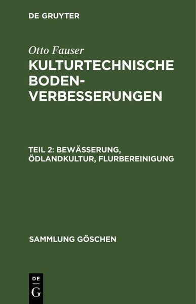 Produktbild: Bew&auml;sserung, &Ouml;dlandkultur, Flurbereinigung