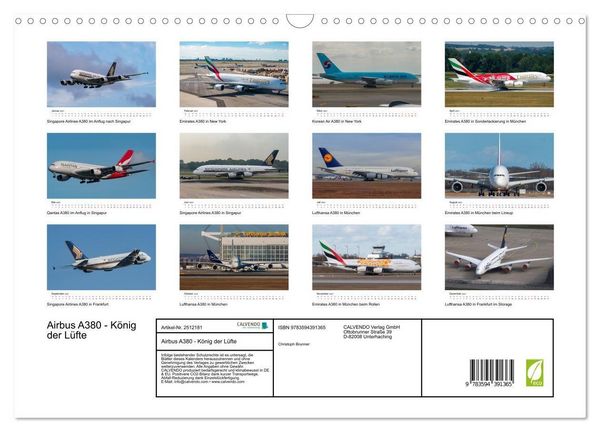 Produktbild: Airbus A380 - K&ouml;nig der L&uuml;fte (Wandkalender 2027 DIN A3 quer), CALVENDO Monatskalender