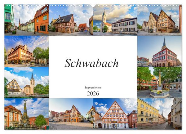Produktbild: Schwabach Impressionen (Wandkalender 2026 DIN A2 quer), CALVENDO Monatskalender
