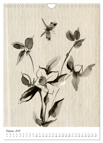 Produktbild: Sumi-e Kunst im japanischen Stil (Wandkalender 2026 DIN A4 hoch), CALVENDO Monatskalender