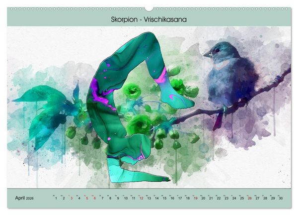 Produktbild: YOGA - Harmonie von K&ouml;rper, Geist und Seele (Wandkalender 2026 DIN A2 quer), CALVENDO Monatskalender