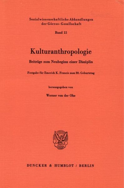 Produktbild: Kulturanthropologie.
