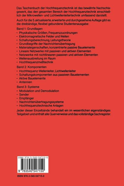 Produktbild: Taschenbuch der Hochfrequenztechnik