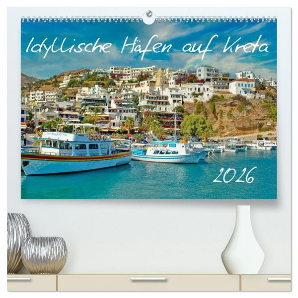 Produktbild: Idyllische H&auml;fen auf Kreta (hochwertiger Premium Wandkalender 2026 DIN A2 quer), Kunstdruck in Hochglanz