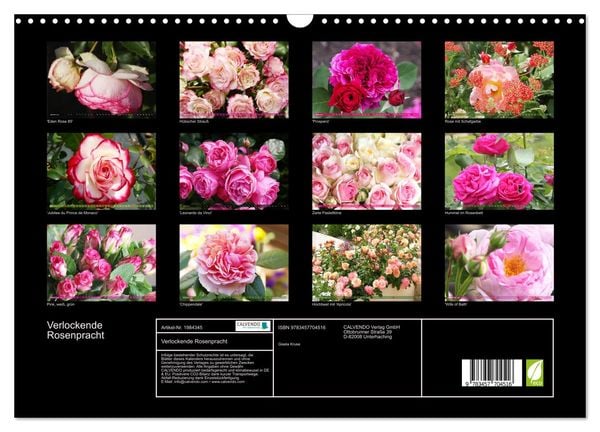 Produktbild: Verlockende Rosenpracht (Wandkalender 2026 DIN A3 quer), CALVENDO Monatskalender