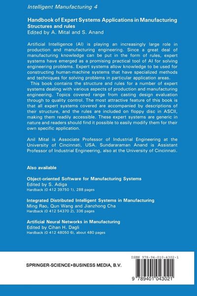 Produktbild: Handbook of Expert Systems Applications in Manufacturing Structures and rules
