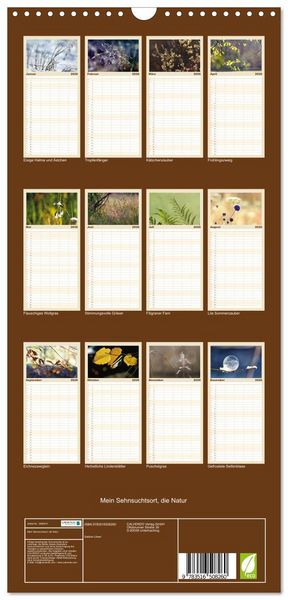 Produktbild: Familienplaner 2026 - Mein Sehnsuchtsort, die Natur mit 5 Spalten (Wandkalender, 21 x 45 cm) CALVENDO