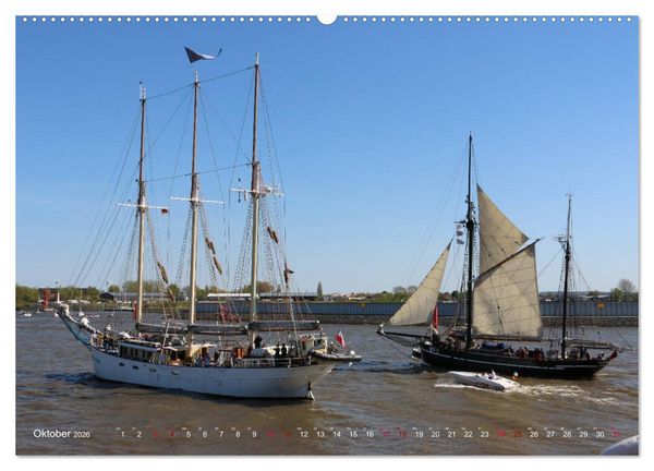 Produktbild: Segelschiffe auf der Elbe (Wandkalender 2026 DIN A2 quer), CALVENDO Monatskalender