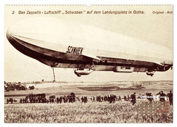 Produktbild: Faszination Luftschiffe &ndash; Zeppeline auf historischen Ansichtskarten (Wandkalender 2026 DIN A2 quer), CALVENDO Monatskalender