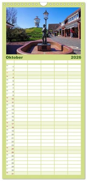 Produktbild: Familienplaner 2026 - Langeoog - Sch&ouml;nste Insel Ostfrieslands mit 5 Spalten (Wandkalender, 21 x 45 cm) CALVENDO