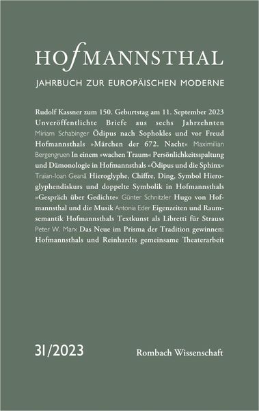 Produktbild: Hofmannsthal - Jahrbuch zur Europ&auml;ischen Moderne