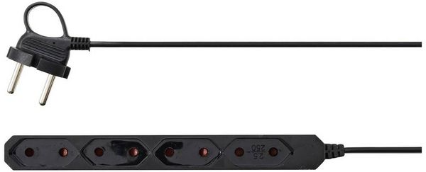 Produktbild: Sygonix SY-5806880 Steckdosenleiste 4fach Schwarz Eurostecker 1St.