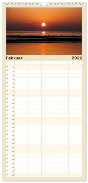 Produktbild: Familienplaner 2026 - Ostfriesland - Tour mit 5 Spalten (Wandkalender, 21 x 45 cm) CALVENDO