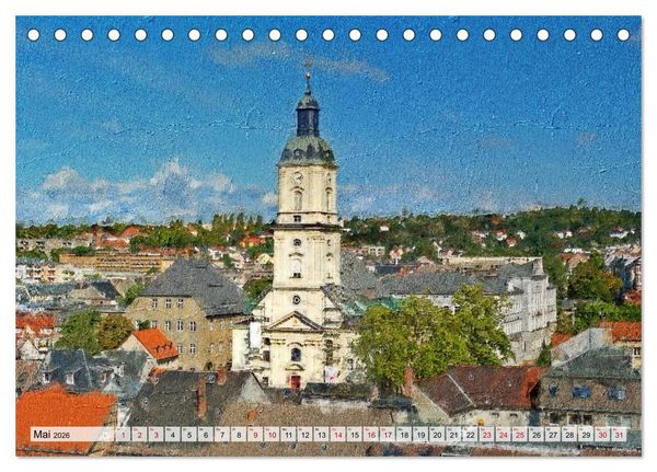 Produktbild: Gera gesehen mit Pinsel und &Ouml;l (Tischkalender 2026 DIN A5 quer), CALVENDO Monatskalender