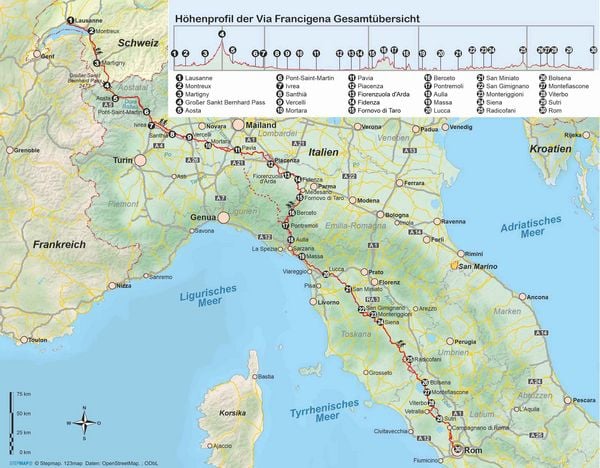 Produktbild: Via Francigena von Lausanne nach Rom